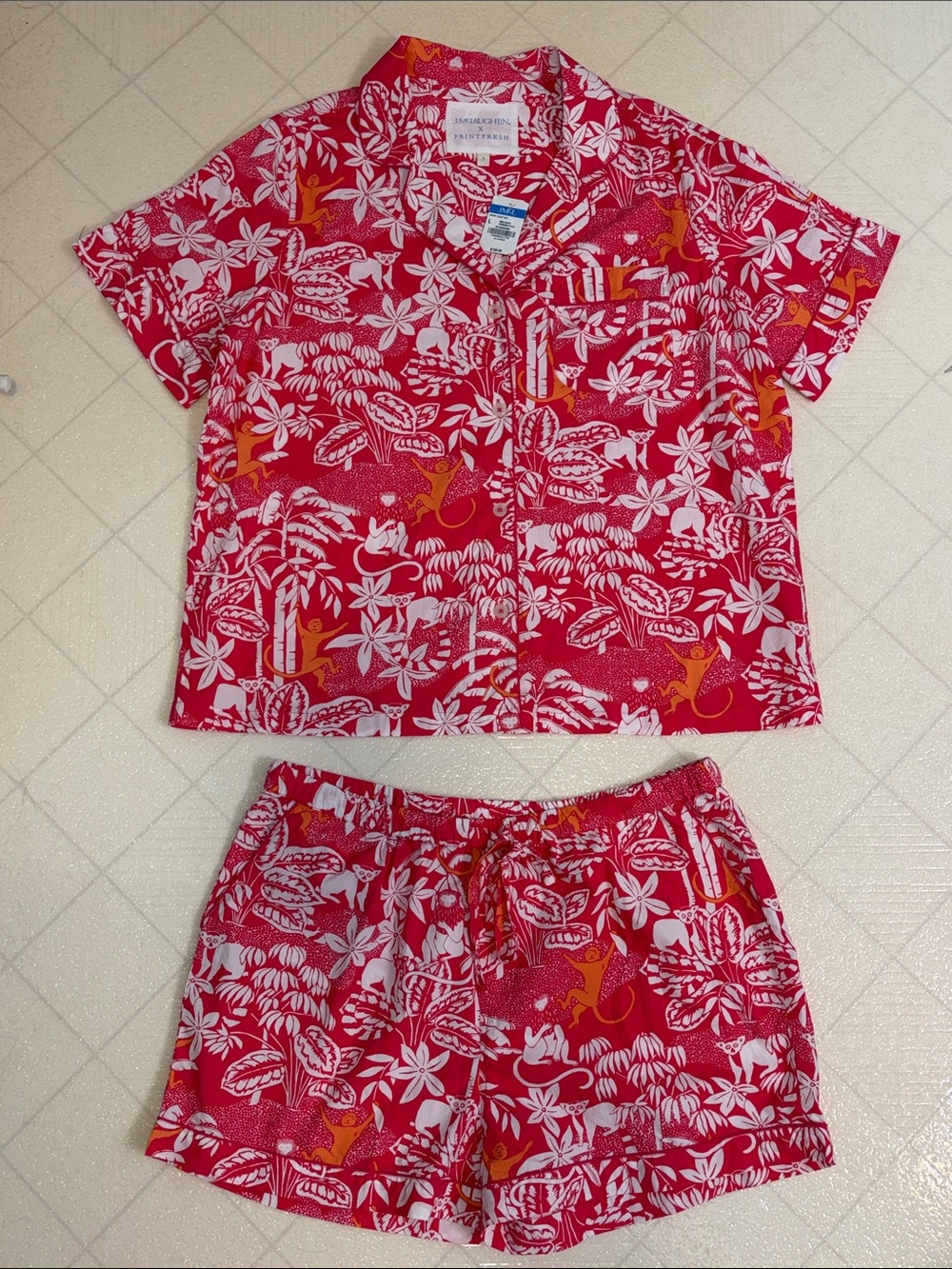 Printfresh x J. McLaughlin Swinging Palm Short PJ Set NWT - Picture 3 of 10